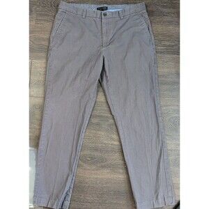 Banana Republic Mens Pants 37X30 Gray Aiden Chino Straight Flat Front (546)